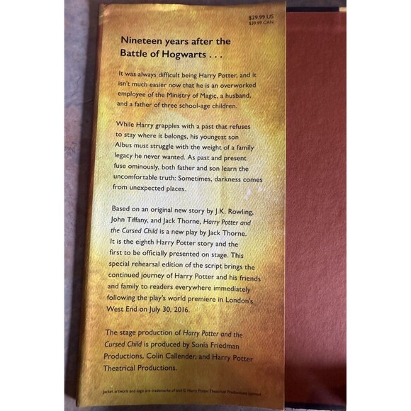 Harry Potter and the Cursed Child Parts One and Two J.K. Rowling - Picture 2 of 4